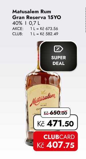 Matusalem Rum Gran Reserva 15YO 40% 0,7 L