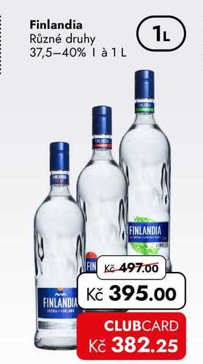 Finlandia Různé druhy 37,5-40% 1L