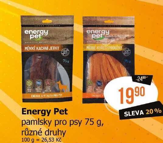 Energy Pet pamlsky pro psy 75 g, různé druhy 