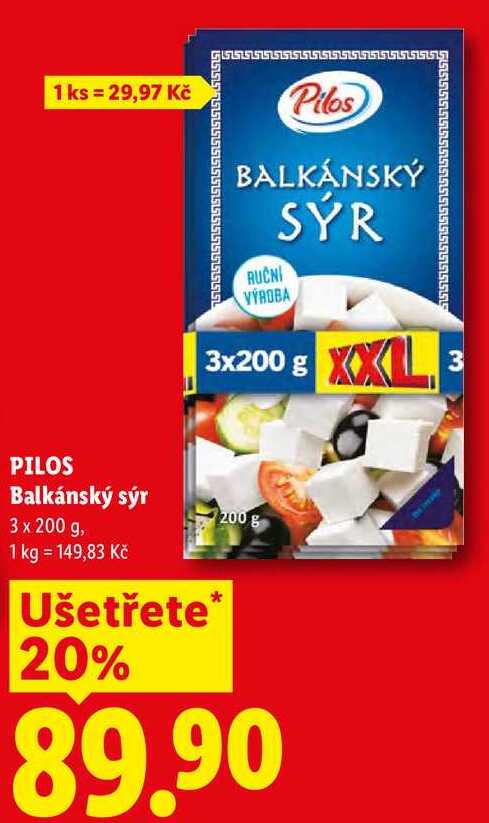 PILOS Balkánský sýr, 3 x 200 g