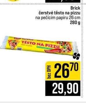 Brick čerstvé těsto na pizzu na pečícím papíru 26 cm 280 g 