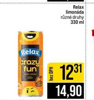 Relax limonáda různé druhy 330 ml