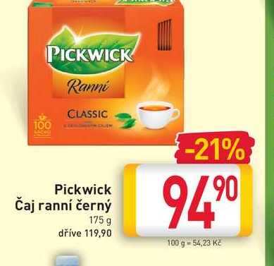 ARCHIV | Pickwick Čaj ranní černý 175 g v akci platné do: 23.11.2021 ...