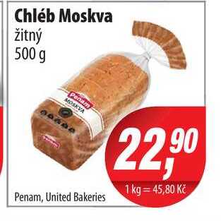 ARCHIV | Penam Chléb Moskva žitný 500g v akci platné do: 11.12.2021 |  AkcniCeny.cz