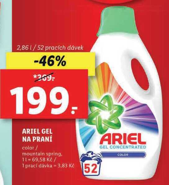 ARCHIV | ARIEL GEL NA PRANÍ ARIEL color/mountain spring, 2,86 l/52 PD v ...