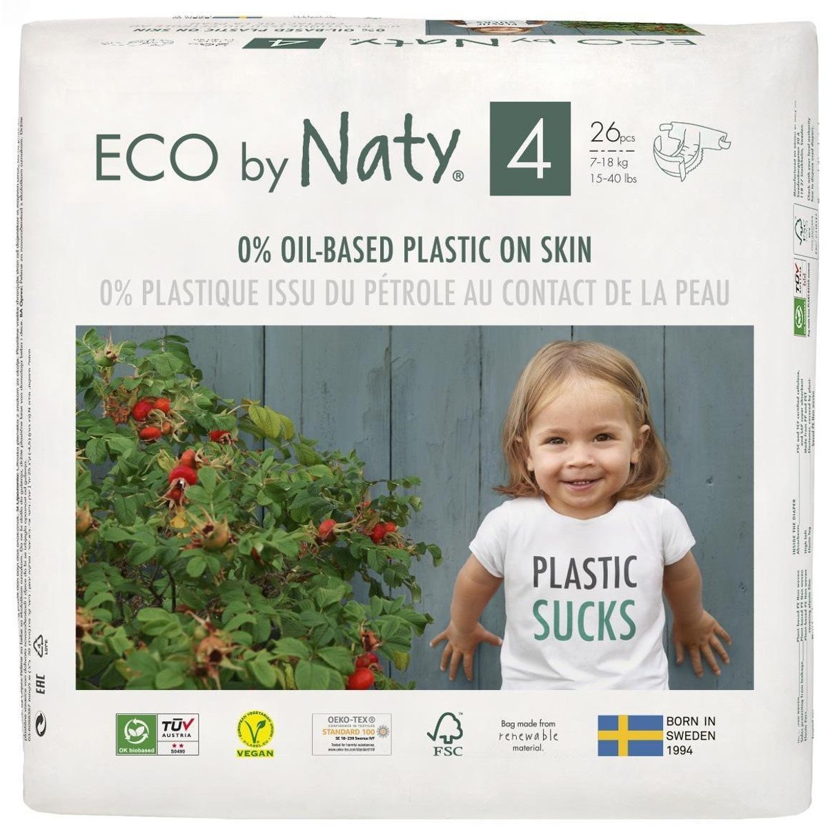 Eco by Naty BIO Jednorázové dětské plenky maxi (velikost 4) 7–18 kg