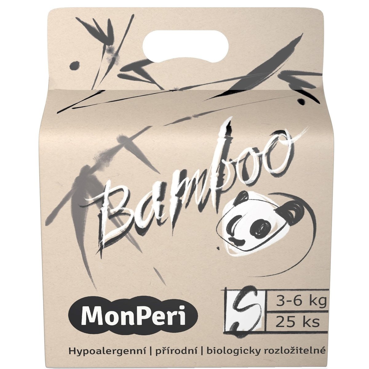 MonPeri EKO Bambusové jednorázové plenky S (3–6 kg)
