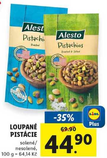 LOUPANÉ PISTÁCIE solené/nesolené, 70 g