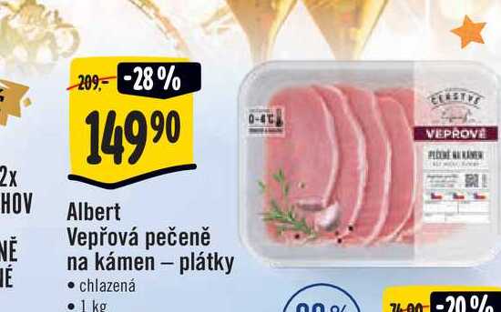 Albert Vepřová pečeně na kámen - plátky 1 kg