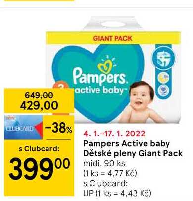 Pampers Active baby Dětské pleny Giant Pack