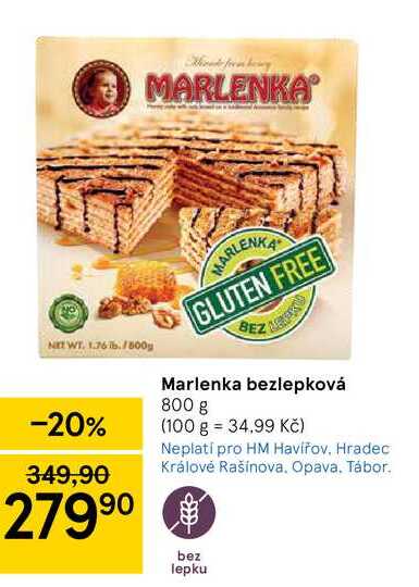 Marlenka bezlepková 800 g