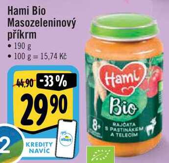 Hami Bio Masozeleninový příkrm, 190 g