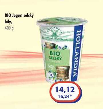 Hollandia Bio selský jogurt bílý s kulturou BiFi 400g