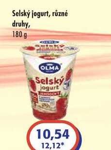 Olma Selský jogurt, různé druhy, 180 g