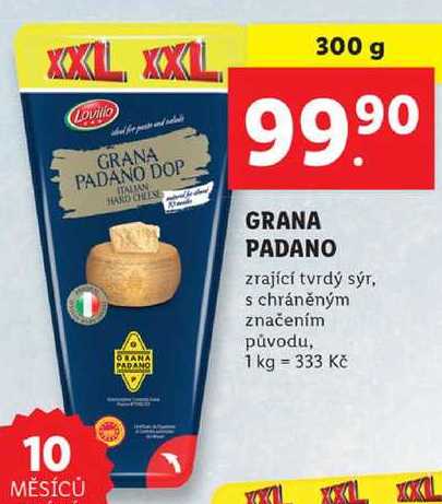 GRANA PADANO zrající tvrdý sýr, 300 g