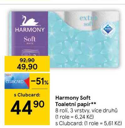 Harmony Soft Toaletní papír** 8 rolí