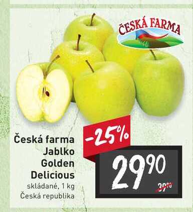 Česká farma Jablko Golden Delicious skládané, 1 kg 