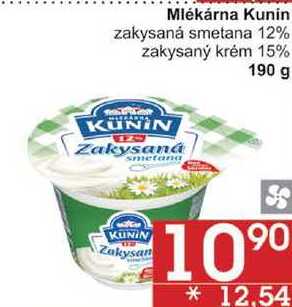 Mlékárna Kunin zakysaná smetana 12%, 190 g