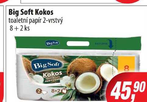 Big Soft Kokos toaletní papír 2-vrstvý 8+ 2 ks 