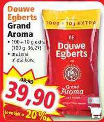 Douwe Egberts Grand Aroma, 100+10 g extra pražena mletá káva  v akci