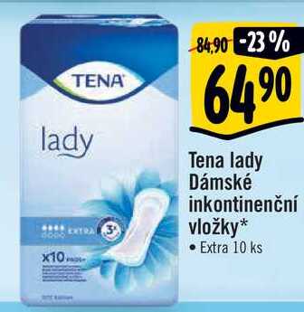 Tena lady Dámské inkontinenční vložky, Extra 10 ks 