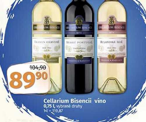 Cellarium Bisencii víno 0,75 l, wybrané druhy 