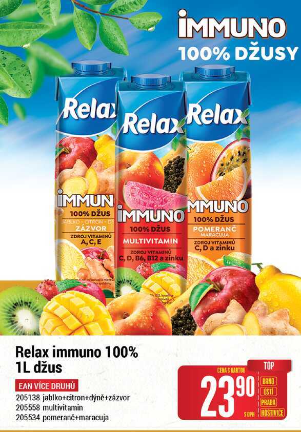 Relax immuno 100% 1L džus v akci | AkcniCeny.cz