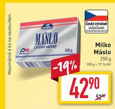 Milko čerstvé máslo 250 g