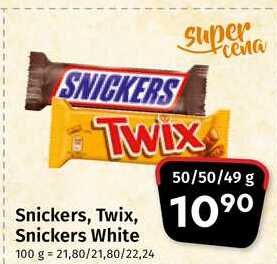 ARCHIV | Snickers, Twix, Snickers White 50/50/49g V Akci Platné Do: 1.3 ...