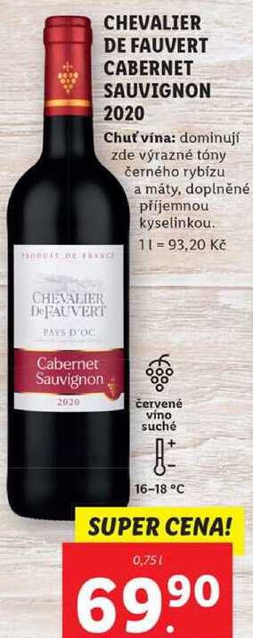 CHEVALIER DE FAUVERT CABERNET SAUVIGNON 2020, 0,75 l