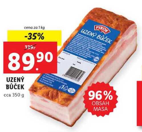 UZENÝ BŮČEK cca 350 g, cena za 1 kg