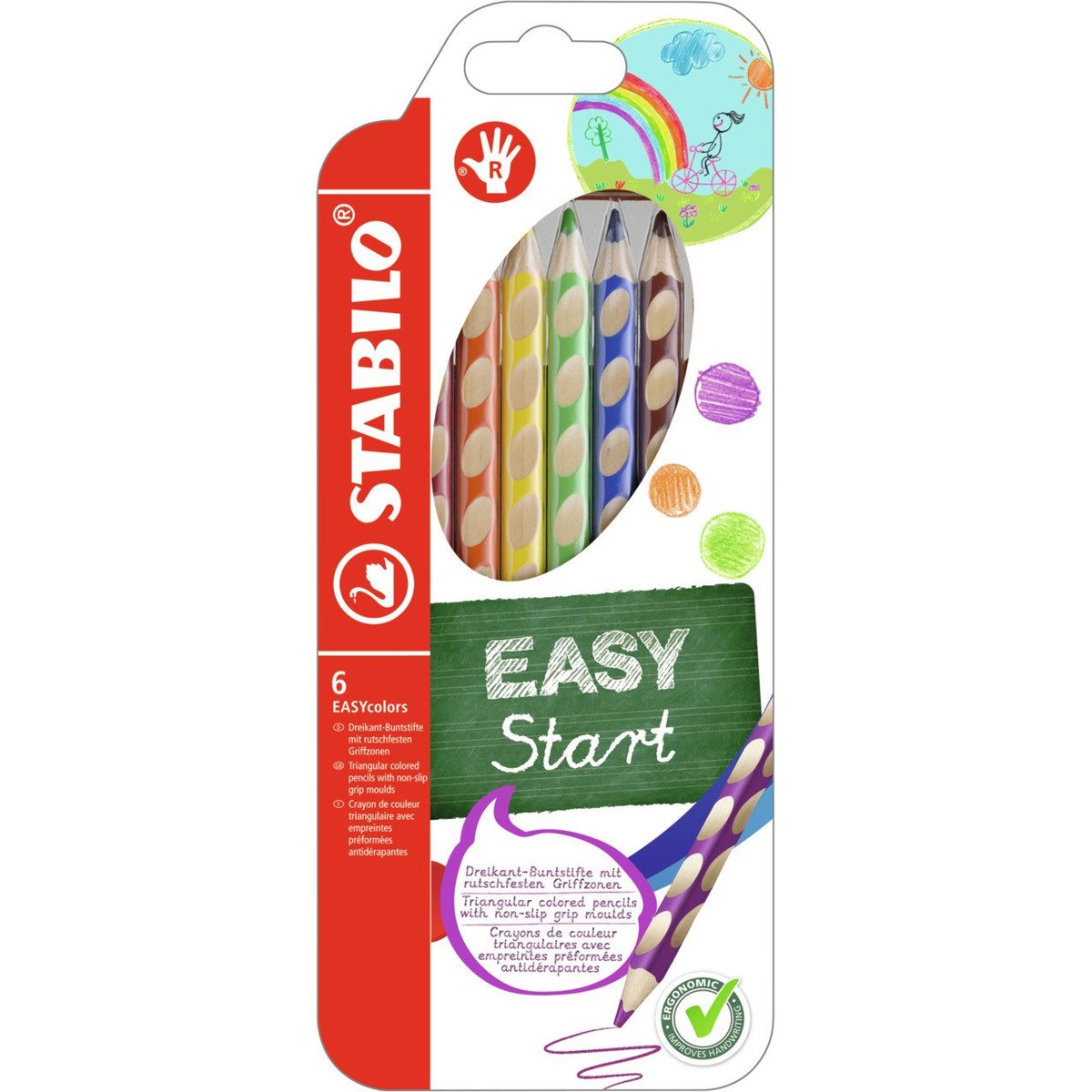 STABILO EASYcolors ergonomick pastelky pro levky  6 ks pouzdro v ...