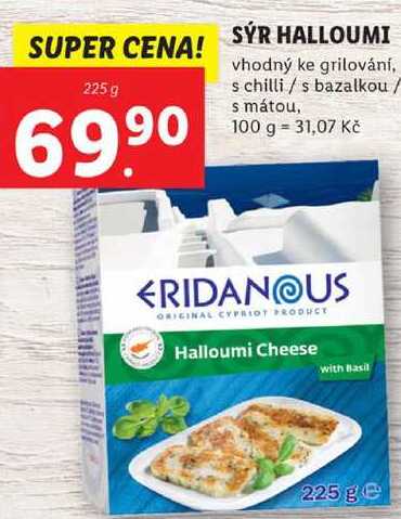 SÝR HALLOUMI vhodný ke grilování, s chilli / s bazalkou / s mátou, 225 g