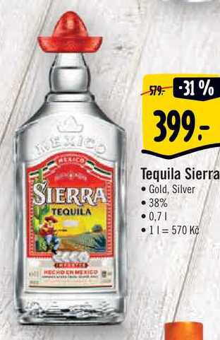 Tequila Sierra Gold, Silver, 0,7 l