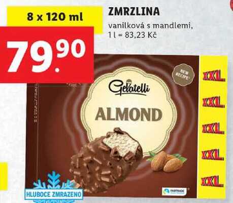 ZMRZLINA vanilková s mandlemi, 8x 120 ml