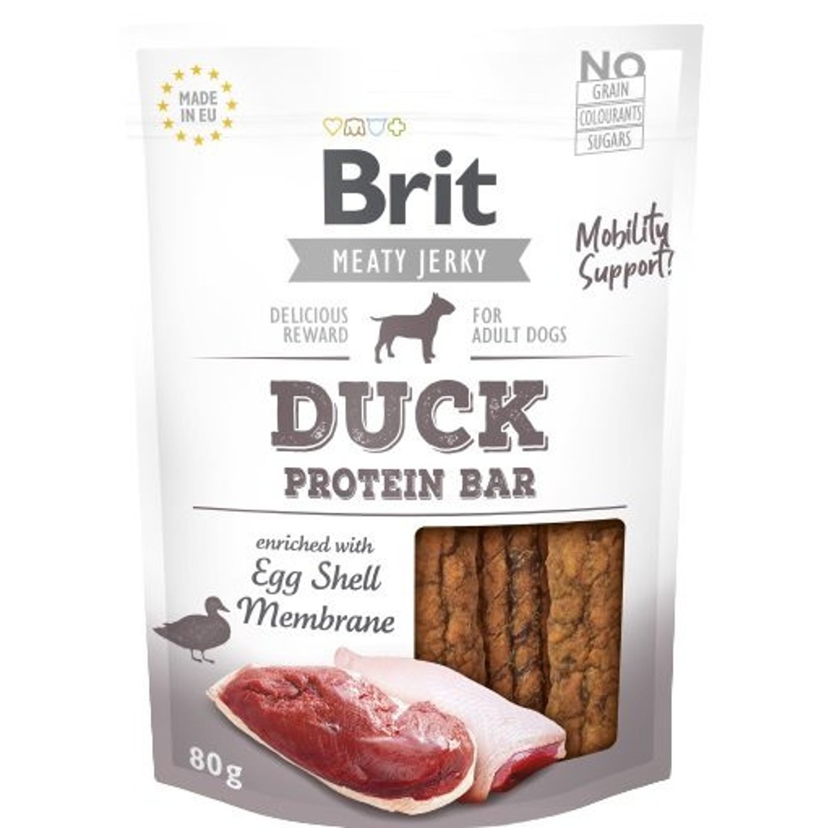 Brit Jerky Sušené proteinové tyčinky – kachní