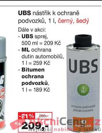 UBS nástřik k ochraně podvozků, 1 l, černý, šedý