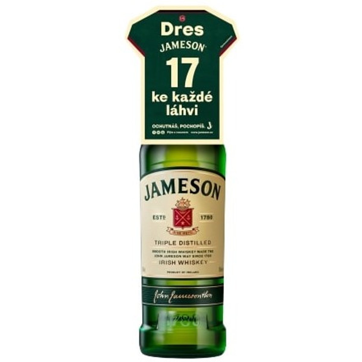 Jameson Irská whiskey 40 % Balení s dresem