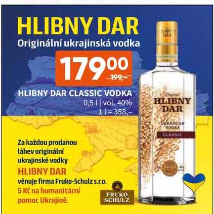 HLIBNY DAR Originální ukrajinská vodka 0,5 l