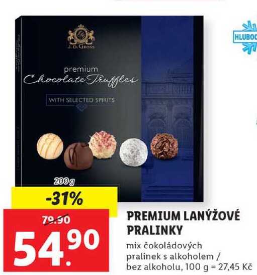 PREMIUM LANÝŽOVÉ PRALINKY, 200 g