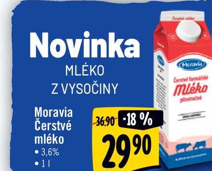  Moravia Čerstvé mléko 1 l