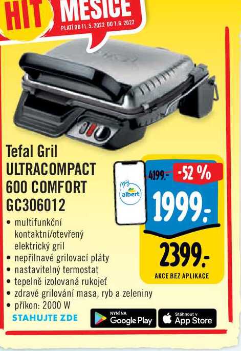   Tefal Gril ULTRACOMPACT 600 COMFORT  