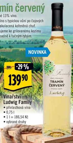 Vinařství Ludwig Family, 0,75 l