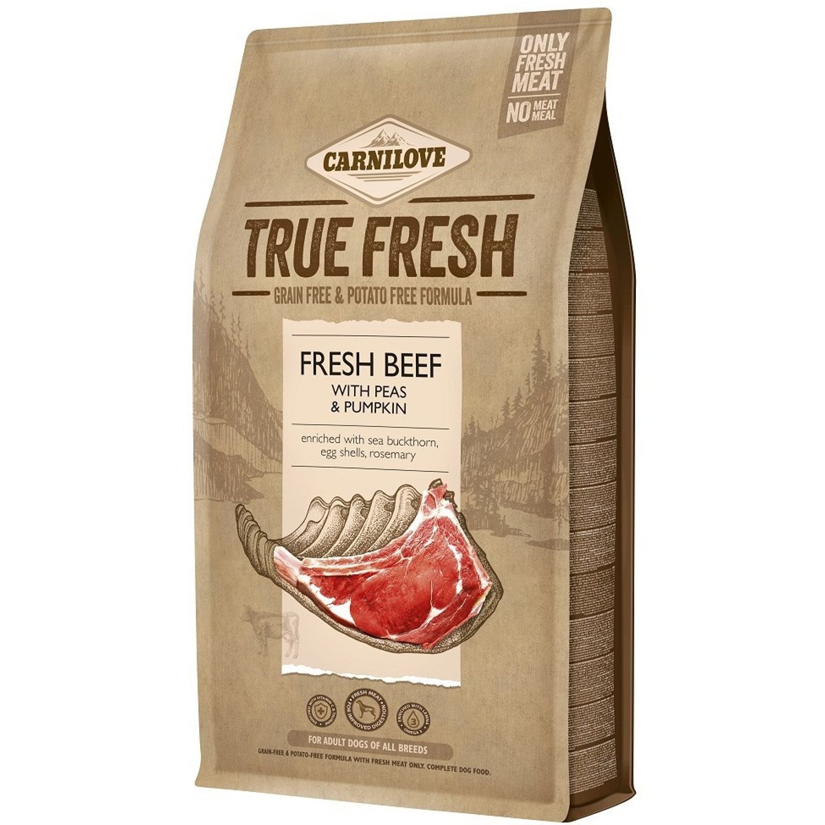 Carnilove True Fresh Granulované krmivo pro dospělé psy – hovězí