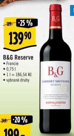B&G Reserve, 0,75 l