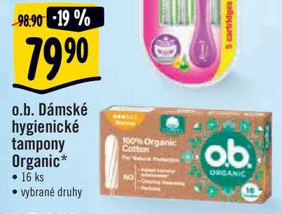 o.b. Dámské hygienické tampony Organic, 16 ks