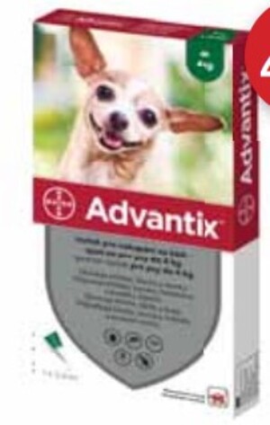 ADVANTIX roztok pro nakapání na kůži - spot-on pro psy do 4 kg