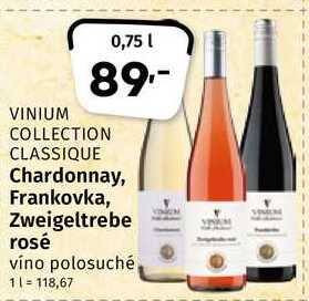 Chardonnay, Frankovka, Zweigeltrebe rosé víno polosuché 0,75l