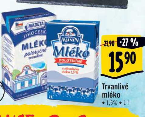   Trvanlivé mléko 1 l