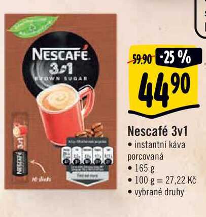  Nescafé 3v1 • instantní káva porcovaná • 165 g  